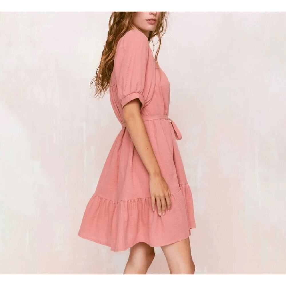 Christy Dawn The Berkley Dress M Santa Fe Pink NWT Cottagecore Gauze Mini 🌸